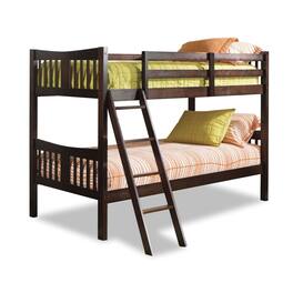 Hivvago - Twin over Twin Solid Wood Bunk Bed Finish - Espresso