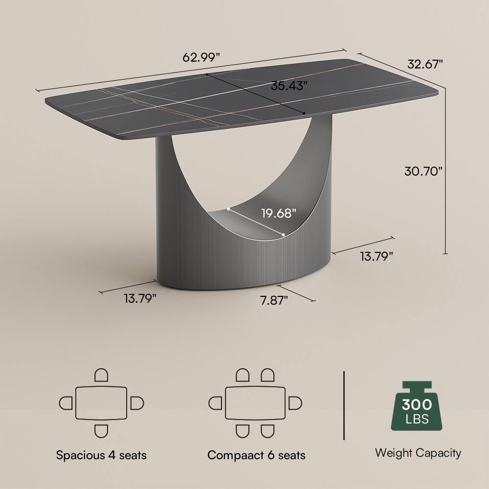 62.99" 32.67" 35.43" 30.70" 19.68" 13.79" 13.79" 7.87" 300 LBS Spacious 4 seats Compact 6 seats Weight Capacity