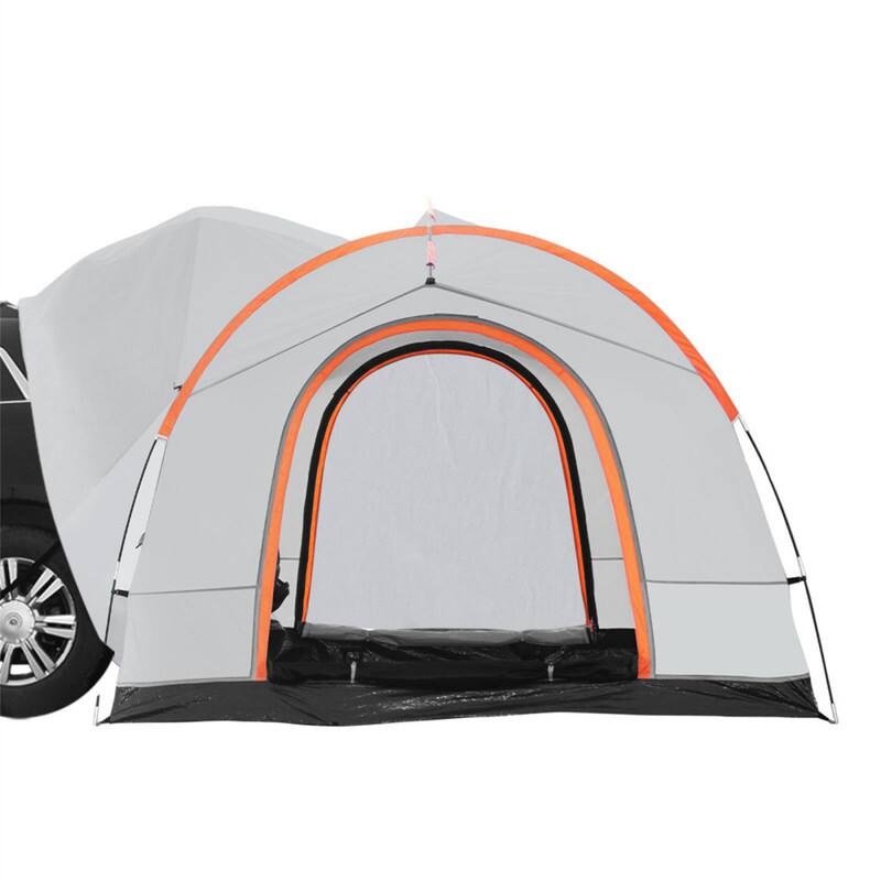 Alt View 5. HTUTWOO - 8' Camping Tent with Rain Layer and Carry Bag, Double Layer Truck Tent, Accommodate 6-8 Person for Van Hatch Tailgate - Grey.