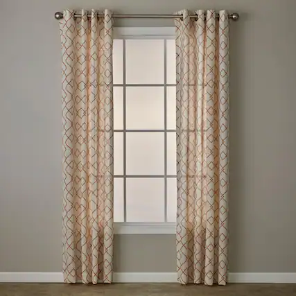 Front. SKL Home - SKL Home By Saturday Knight Ltd Chainlink Window Curtain Panel - 52" x 63" Spice - Spice.
