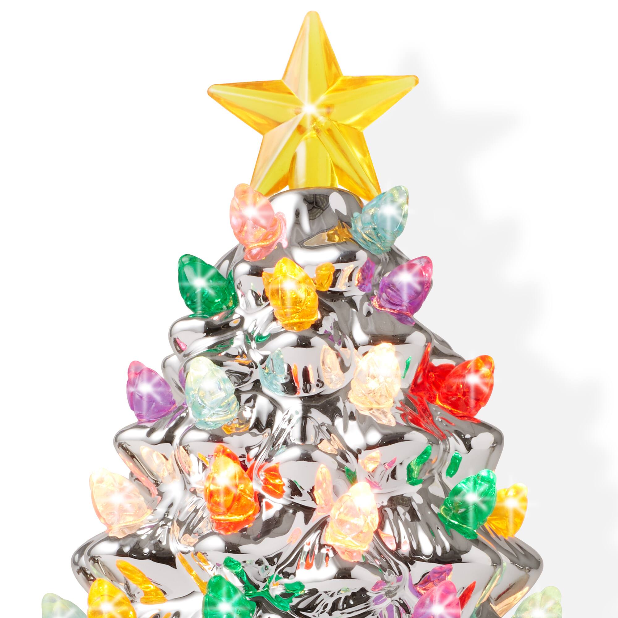 Alt View 2. Casafield - Ceramic Holiday Plug-in Vintage Decorative Night Light - Silver.