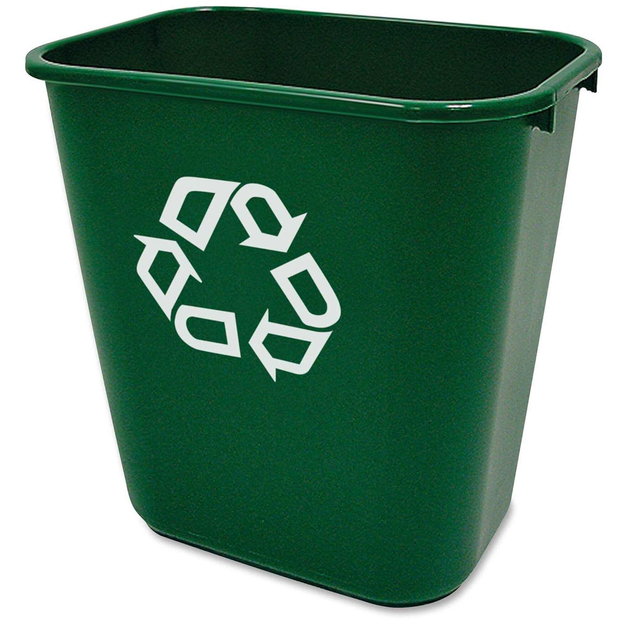 Alt View 1. RubberMaid - Rubbermaid Resin Deskside Recycling Trash Can, 7-Gal Plastic Bin, Green, 2 Pack - Green.