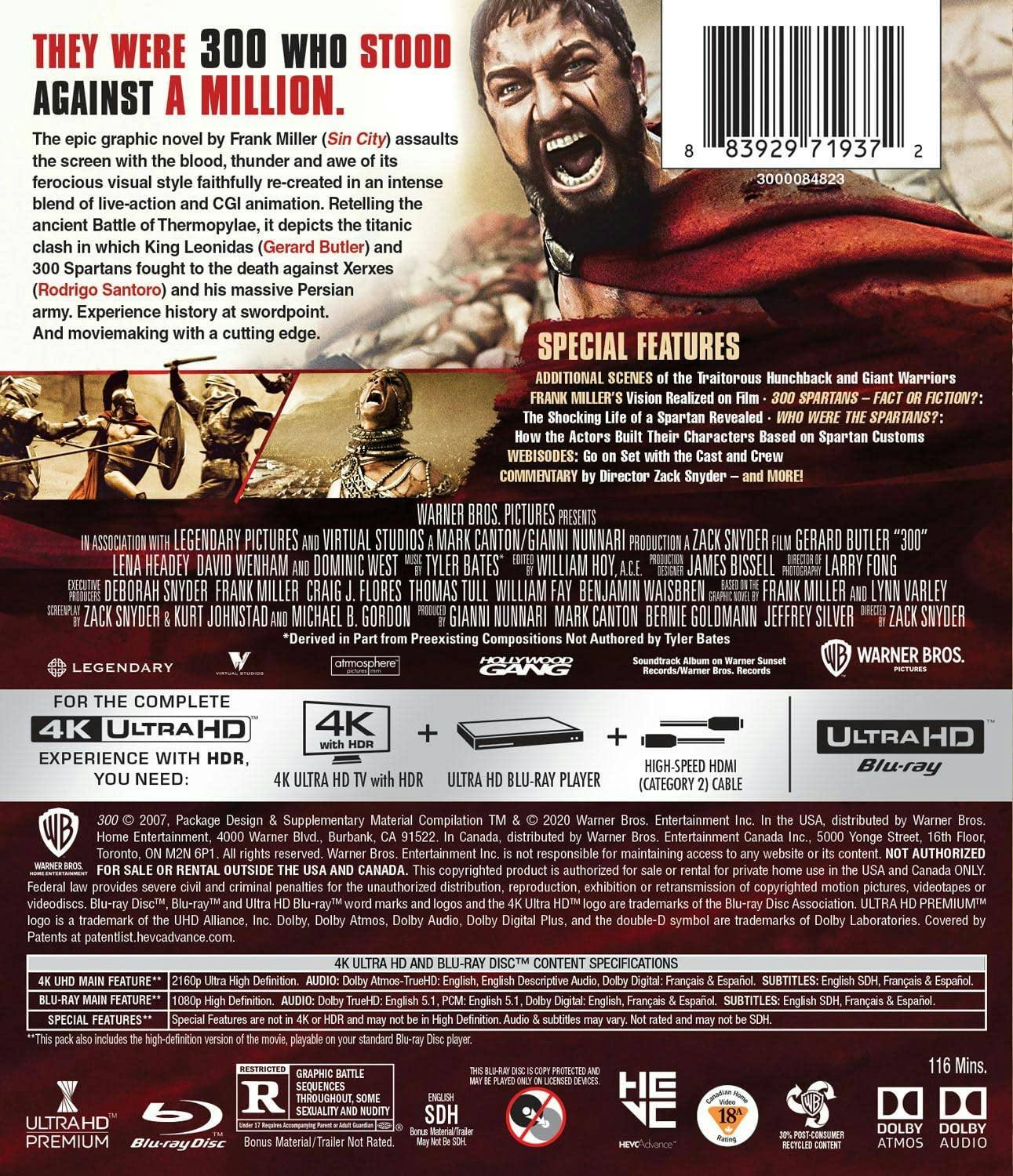 Back. 300 (4K Ultra HD + Blu-ray) [UHD].