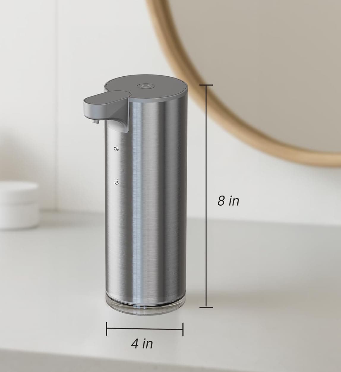 Alt View 1. FINEAK - 2-Level USB-C Rechargeable Foaming Soap Dispenser - EasyFoam Stainless Steel IPX5 Silver - Silver.