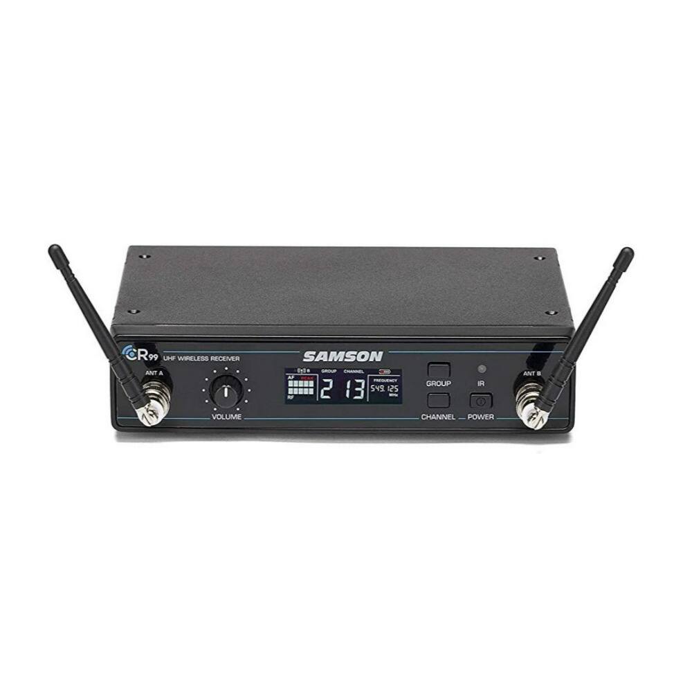 CR9 UHF Wireless Receiver  
Samson  
Ant A  
Ant B  
Volume  
Channel 13  
Group 2  
IR  
Channel  
Power  
5V1 25