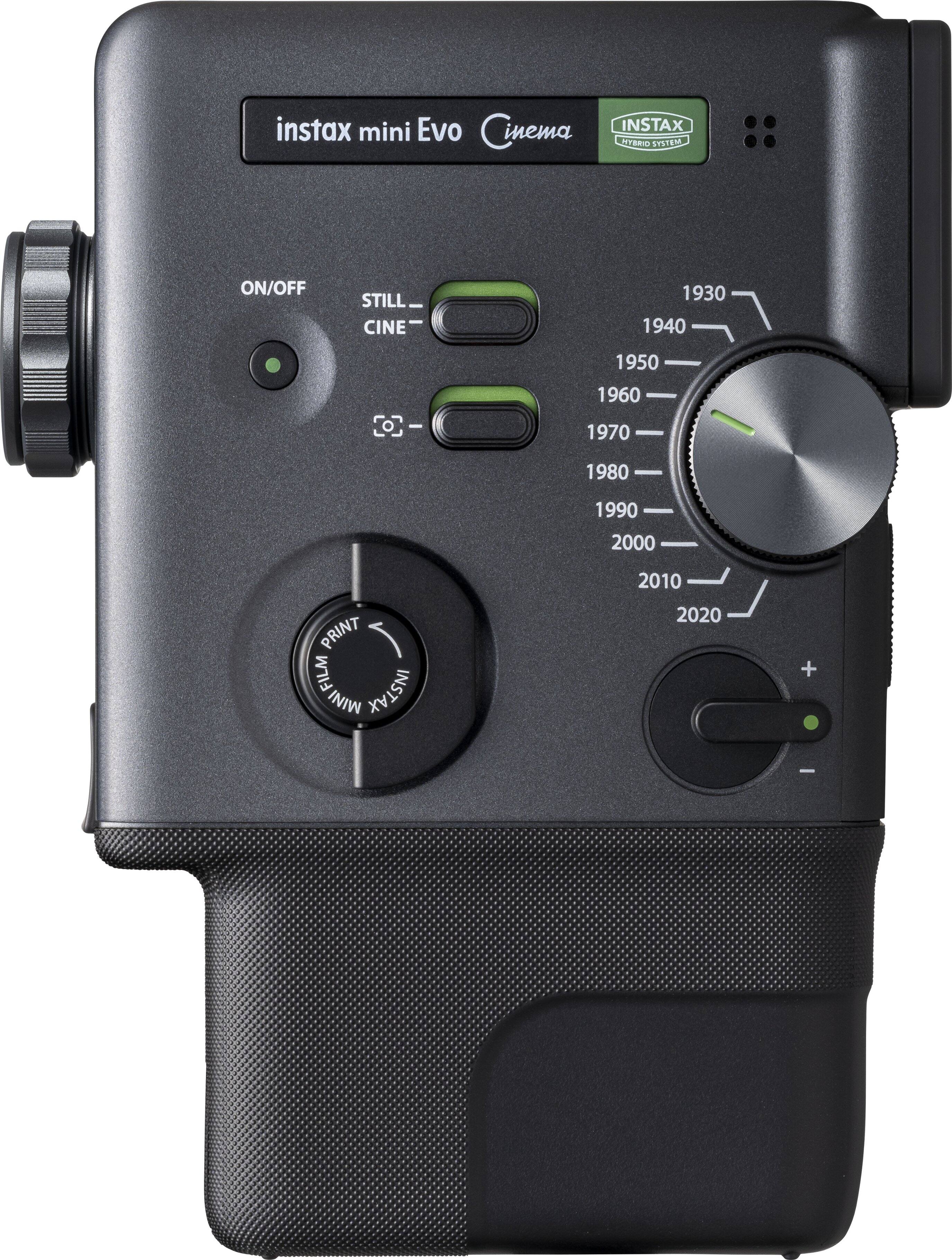 instax mini Evo Cinema  
INSTAX HYBRID SYSTEM  

ON/OFF  
STILL - CINE  

1930 1940 1950 1960 1970 1980 1990 2000 2010 2020  

PRINT FILM INSTAX MINI