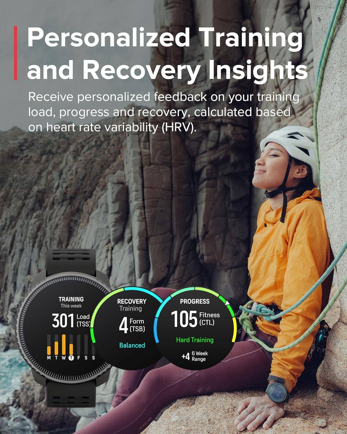 Personalized Training and Recovery Insights

Receive personalized feedback on your training load, progress and recovery, calculated based on heart rate variability (HRV).

TRAINING
This week
Load 301 (TSS)

RECOVERY
Training
Form 4 (TSB)
Balanced

PROGRESS
Fitness 105 (CTL)
Hard Training
+4 Week Range