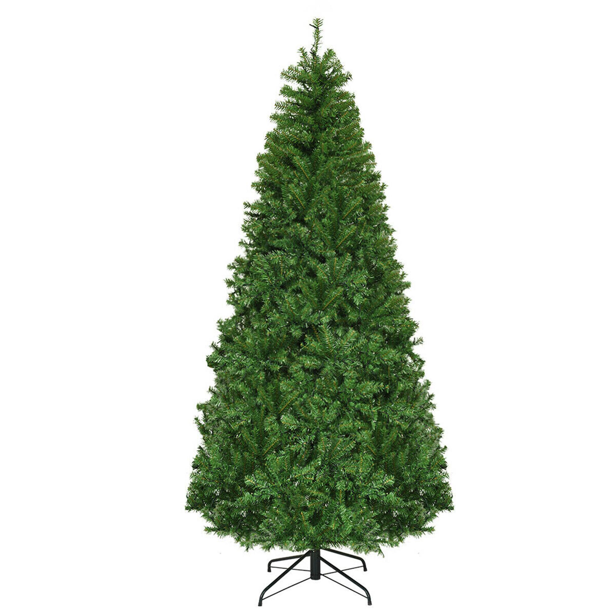 Alt View 2. Gymax - Gymax 7FT Pre-Lit Christmas Tree Hinged Artificial Tree w/ Metal Stand LED Lights - Green.