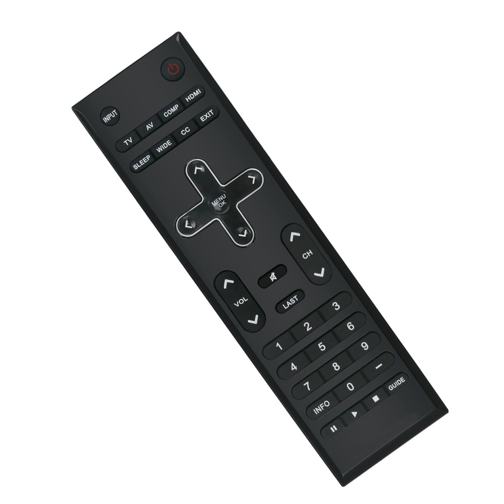 HDMI INPUT COMP EXIT VA CC TV WIDE SLEEP MENU OK 1 VOL CH LAST 3 2 6 1 5 9 4 8 - 7 0 GUIDE INFO