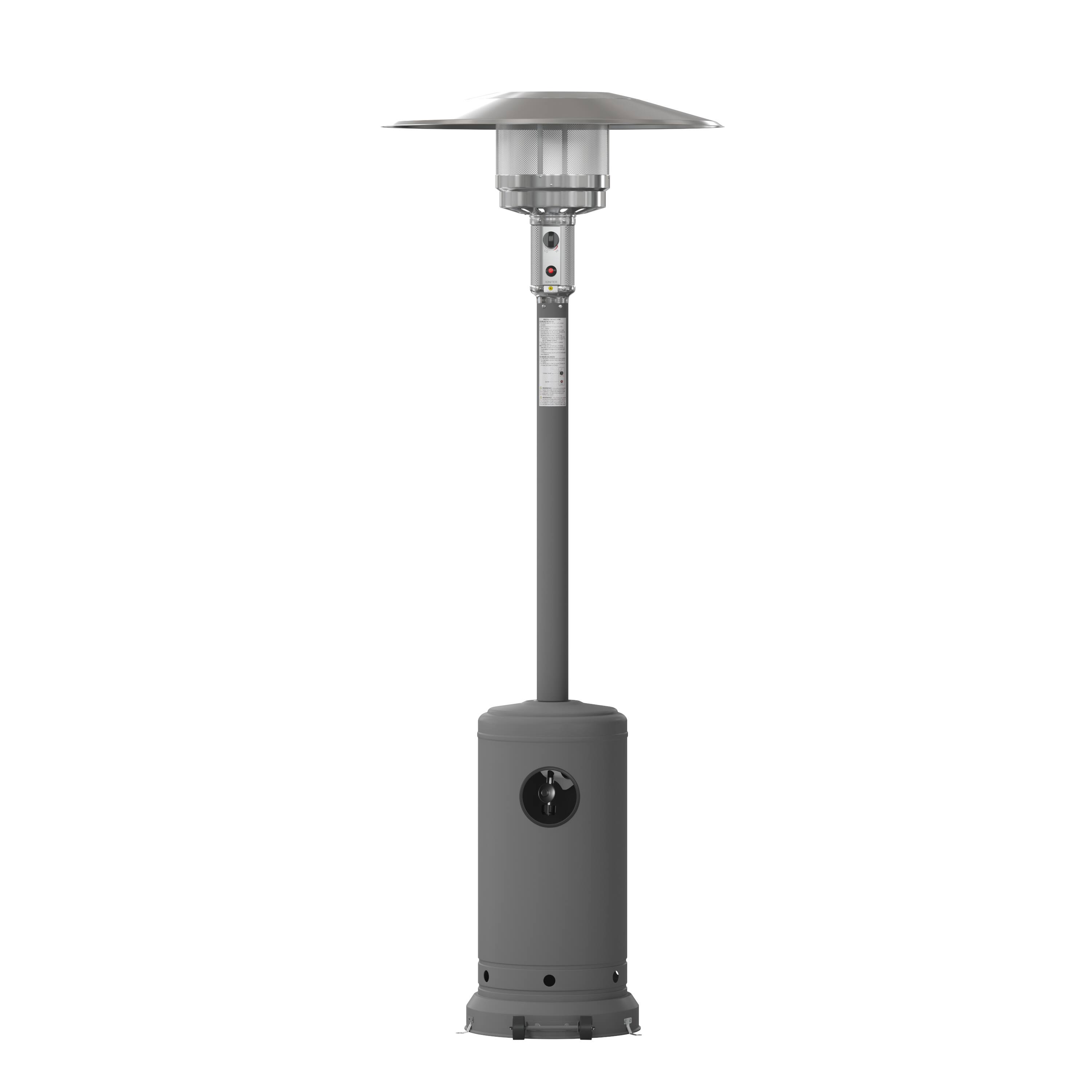 Alt View 7. Emma + Oliver - Outdoor Patio Heater - 7.5 Feet Round Steel Patio Heater - 40,000 BTU's - Slate Gray.