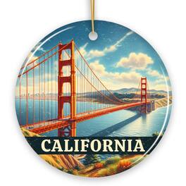 OrnamentallyYou - Classic California Golden Gate Bridge Ornament, San Francisco Bay Christmas Gift and Coastal - Multi-colored