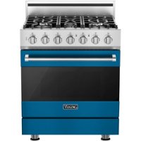 Viking - 3 Series 4.0 Cu. Ft. Freestanding Gas Convection Range with Self-Cleaning - Alluvial blue - Front_Zoom
