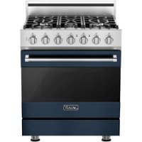 Viking - 3 Series 4.7 Cu. Ft. Freestanding Dual Fuel True Convection Range with Self-Cleaning - Slate Blue - Front_Zoom