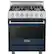 Front. Viking - 3 Series 4.7 Cu. Ft. Self-Cleaning Freestanding Dual Fuel Convection Range - Slate Blue.