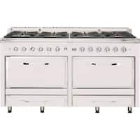Viking - Tuscany Freestanding Double Oven Dual Fuel True Convection Range - Antique White - Front_Zoom