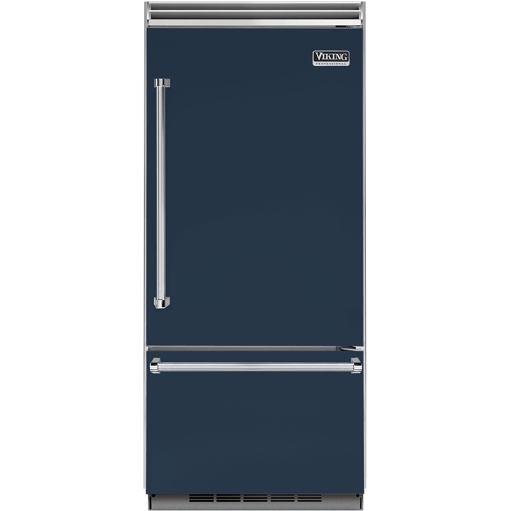 Viking – Professional 5 Series Quiet Cool 20.4 Cu. Ft. Bottom-Freezer Built-In Refrigerator – Slate Blue