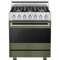 Viking - 3 Series 4.7 Cu. Ft. Freestanding Dual Fuel True Convection Range with Self-Cleaning - Cypress Green - Front_Zoom