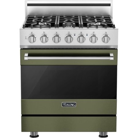 Viking - 3 Series 4.7 Cu. Ft. Self-Cleaning Freestanding Dual Fuel LP Gas Convection Range - Cypress Green