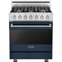 Viking - 3 Series 4.0 Cu. Ft. Freestanding Gas Convection Range with Self-Cleaning - Slate Blue - Front_Zoom