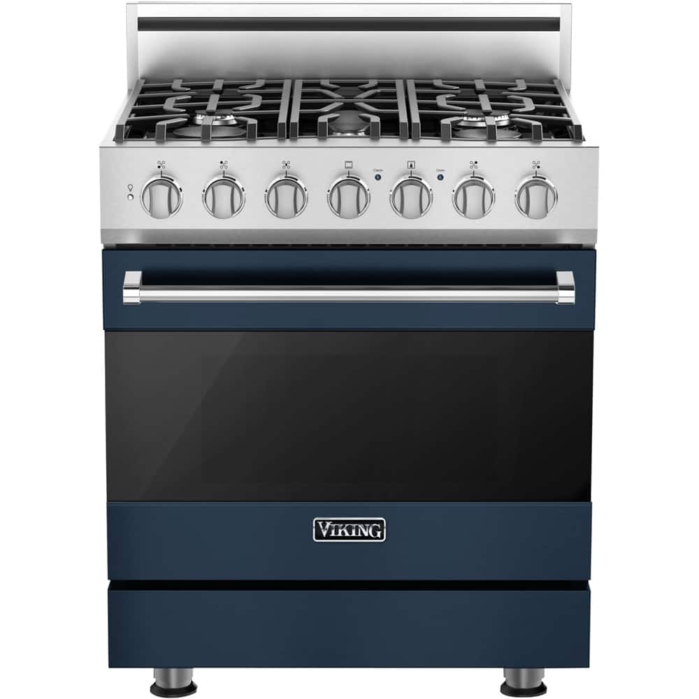 Viking - 3 Series Freestanding Gas 30" Range - Slate Blue - Front_Zoom