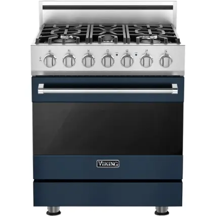 Front. Viking - 3 Series Freestanding Gas 30" Range - Slate Blue.