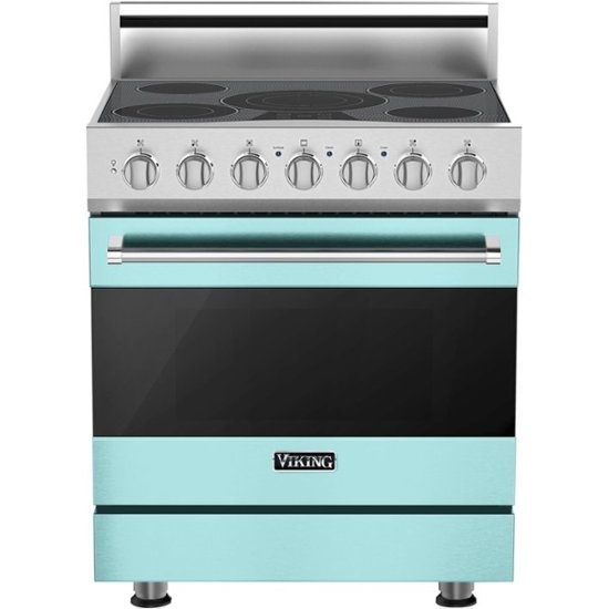 Viking – 3 Series 4.7 Cu. Ft. Freestanding Electric True Convection Range with Self-Cleaning – Bywater Blue