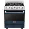 Front. Viking - 3 Series 4.7 Cu. Ft. Self-Cleaning Freestanding Dual Fuel LP Gas Convection Range - Slate Blue.