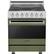 Front. Viking - 3 Series 4.7 Cu. Ft. Freestanding Electric True Convection Range with Self-Cleaning - Cypress Green.