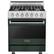 Front. Viking - 3 Series 4.7 Cu. Ft. Self-Cleaning Freestanding Dual Fuel Convection Range - Blackforest Green.
