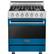 Front. Viking - 3 Series 4.7 Cu. Ft. Self-Cleaning Freestanding Dual Fuel LP Gas Convection Range - Alluvial Blue.