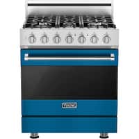Viking - 3 Series 4.0 Cu. Ft. Freestanding Gas Convection Range with Self-Cleaning - Alluvial Blue - Front_Zoom