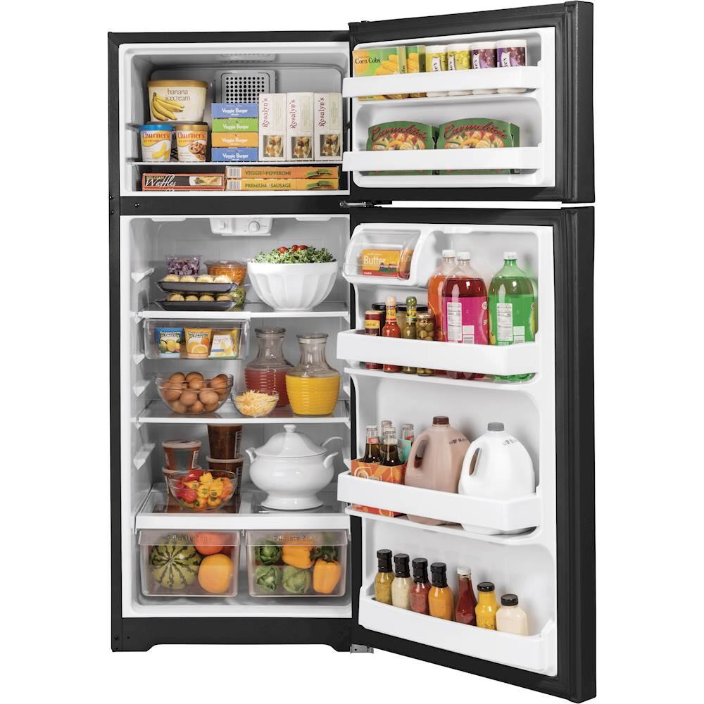 Alt View 1. GE - 17.5 Cu. Ft. Top-Freezer Refrigerator - Black.