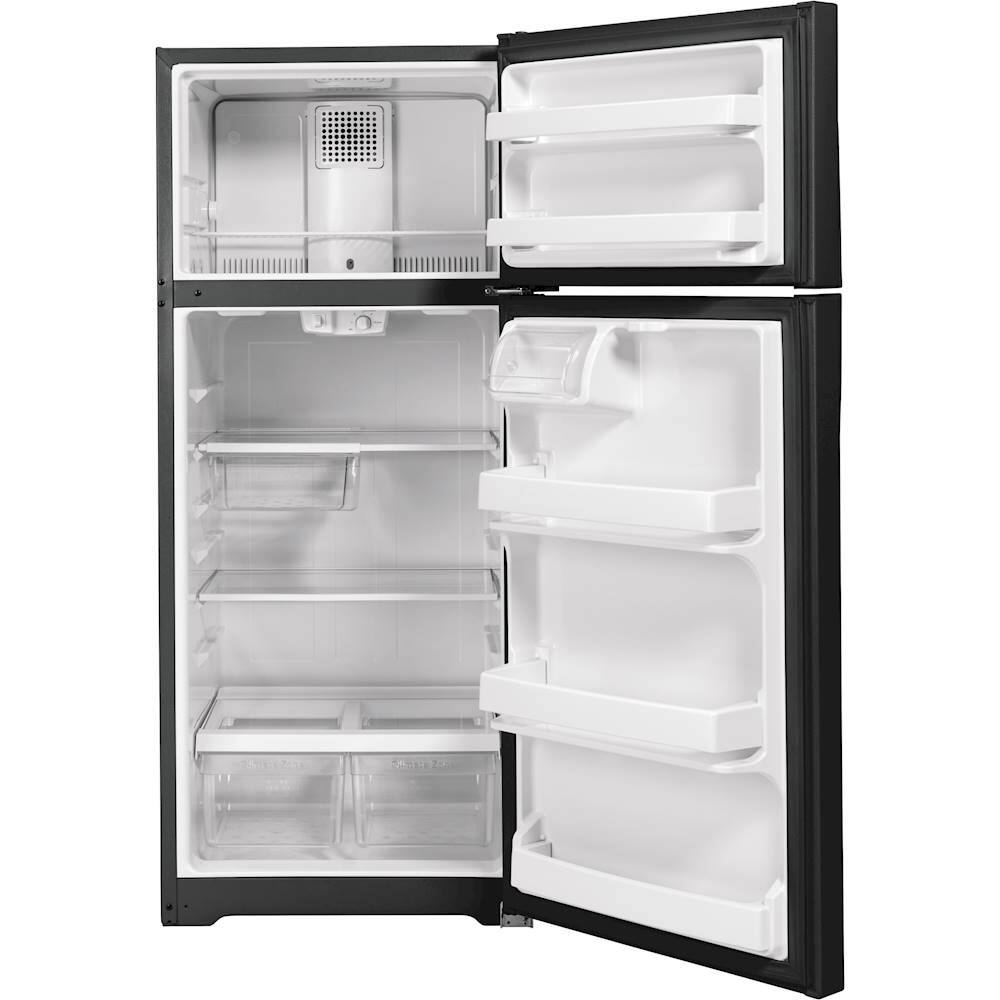 Alt View 2. GE - 17.5 Cu. Ft. Top-Freezer Refrigerator - Black.