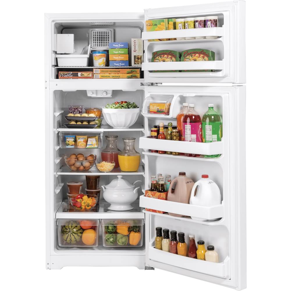 Alt View 1. GE - 17.5 Cu. Ft. Top-Freezer Refrigerator - White.