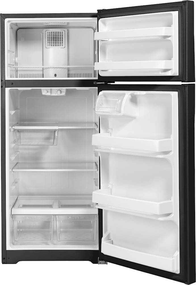 Alt View 2. GE - 17.5 Cu. Ft. Top-Freezer Refrigerator - Black.