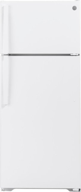 Front Zoom. GE - 17.5 Cu. Ft. Top-Freezer Refrigerator - White.