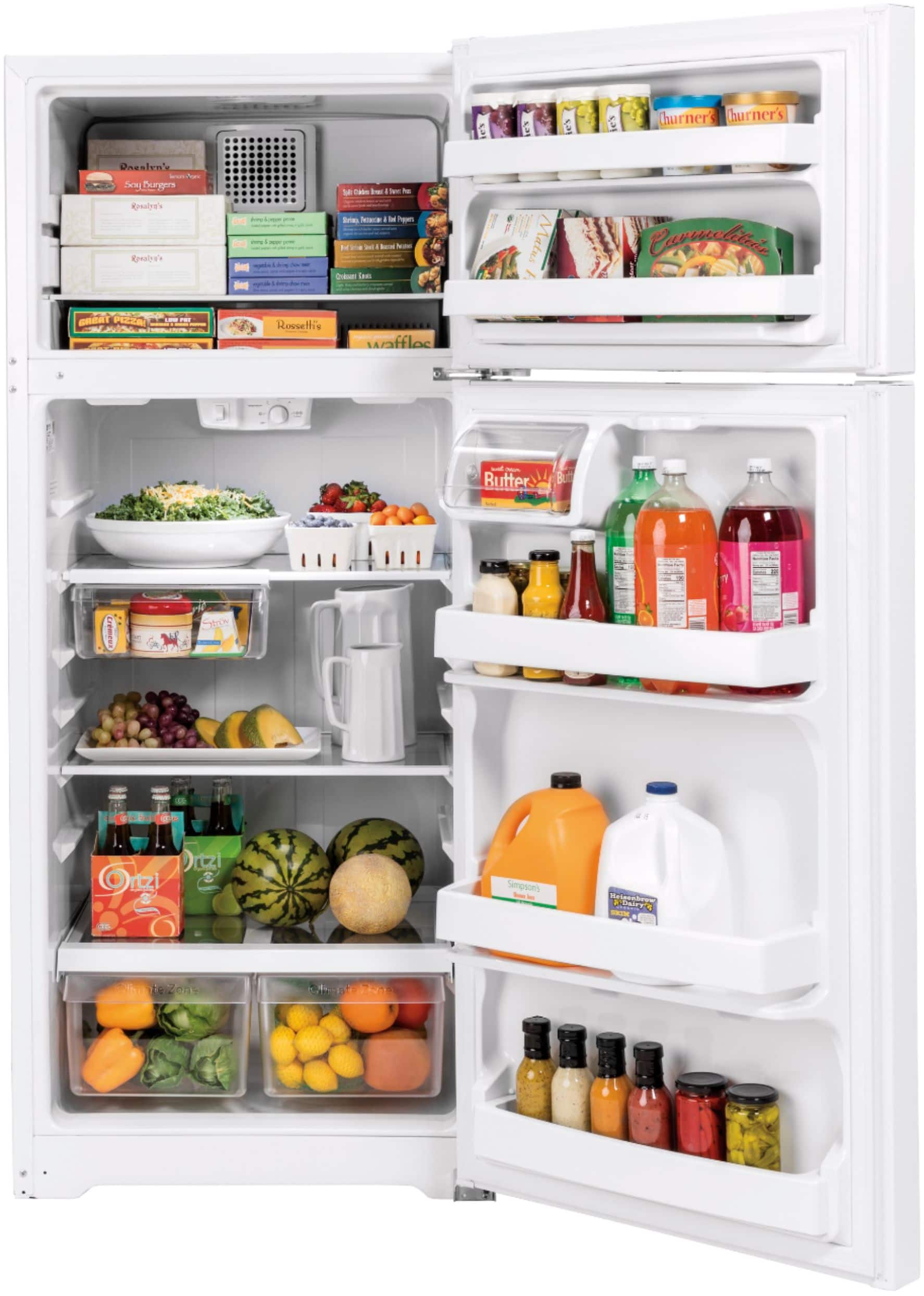 Alt View 1. GE - 17.5 Cu. Ft. Top-Freezer Refrigerator - White.