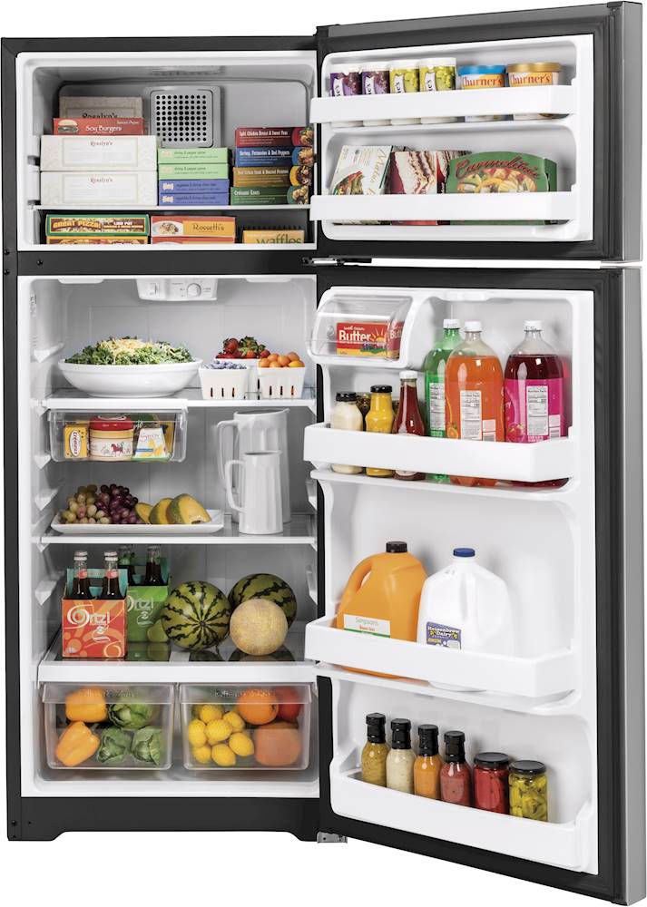 GE 28 in. 17.5 cu. ft. Top Freezer Refrigerator - Stainless Steel