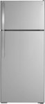 Front. GE - 17.5 Cu. Ft. Top-Freezer Refrigerator - Stainless Steel.