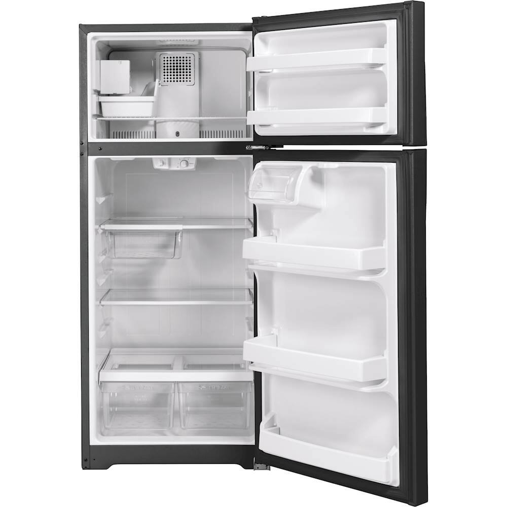 Alt View 2. GE - 17.5 Cu. Ft. Top-Freezer Refrigerator - Black.
