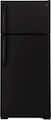 GE - 28 in. Wide 17.5 Cu. Ft. Top-Freezer Refrigerator with Edge-to-Edge Glass Shelves - Black