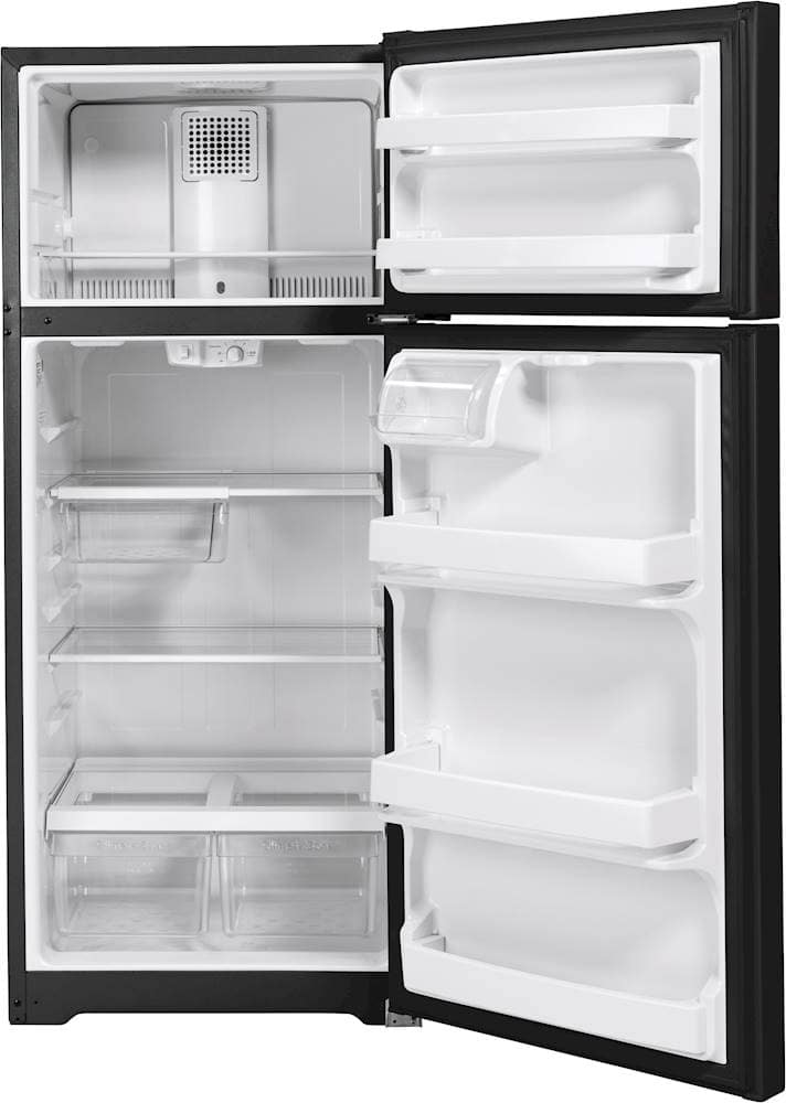 Alt View 2. GE - 17.5 Cu. Ft. Top-Freezer Refrigerator - Black.