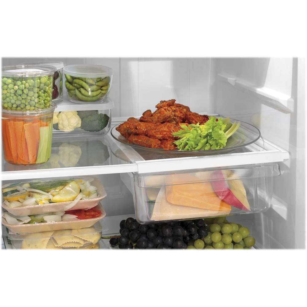 Alt View 12. GE - 17.5 Cu. Ft. Top-Freezer Refrigerator - Stainless Steel.