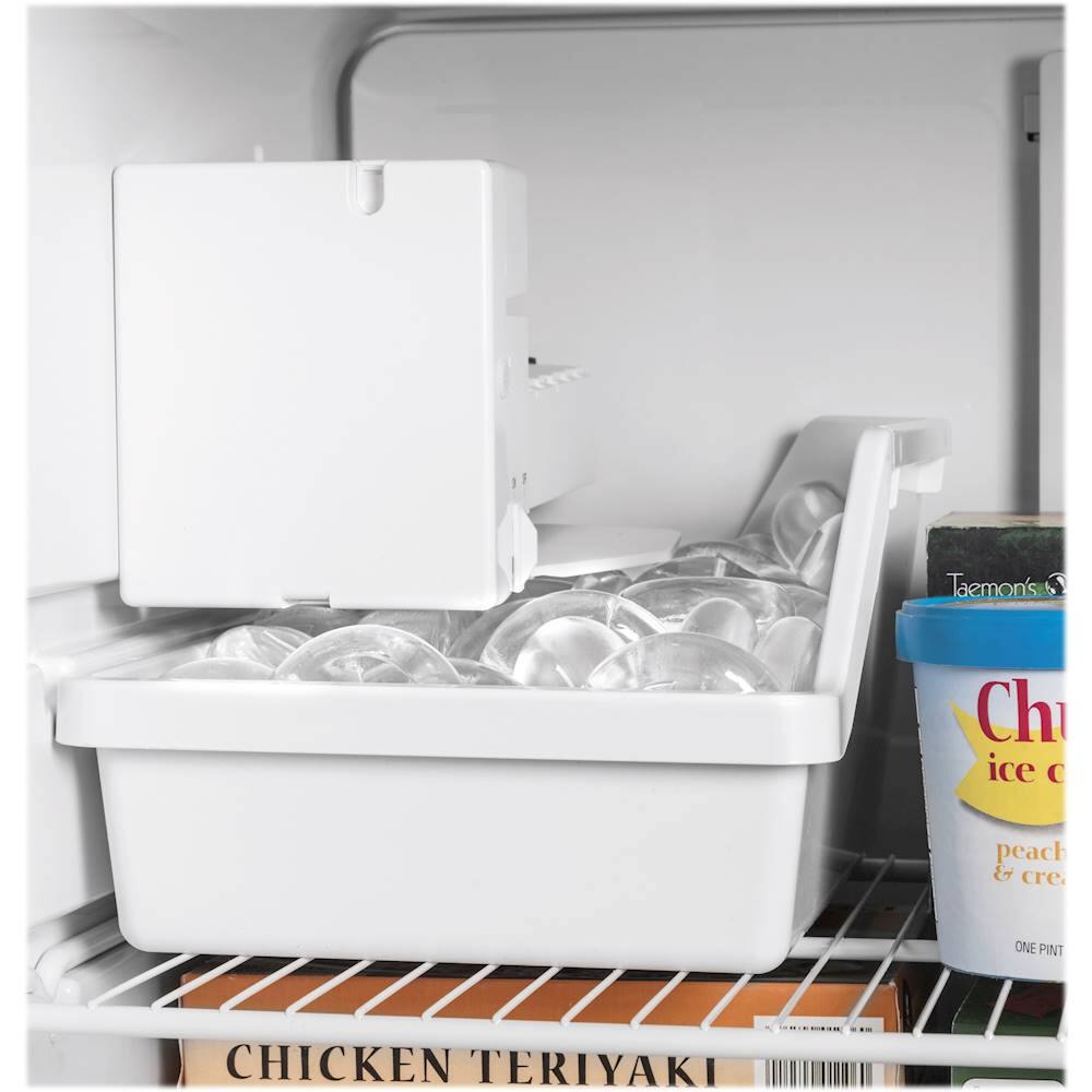 Alt View 13. GE - 17.5 Cu. Ft. Top-Freezer Refrigerator - Stainless Steel.