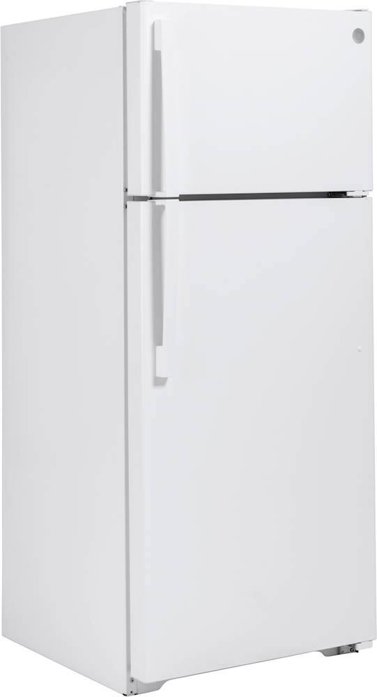 Angle. GE - 17.5 Cu. Ft. Top-Freezer Refrigerator - White.