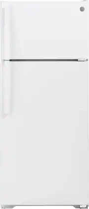 GE - 17.5 Cu. Ft. Top-Freezer Refrigerator with Edge-to-Edge Glass Shelves - White