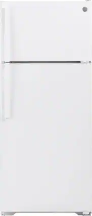 Front. GE - 17.5 Cu. Ft. Top-Freezer Refrigerator - White.
