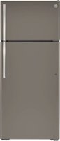 GE - 17.5 Cu. Ft. Top-Freezer Refrigerator - Slate - Front_Zoom