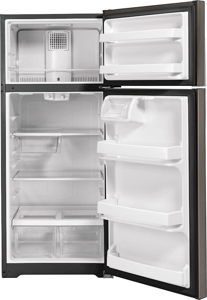 Alt View 2. GE - 17.5 Cu. Ft. Top-Freezer Refrigerator - Slate.