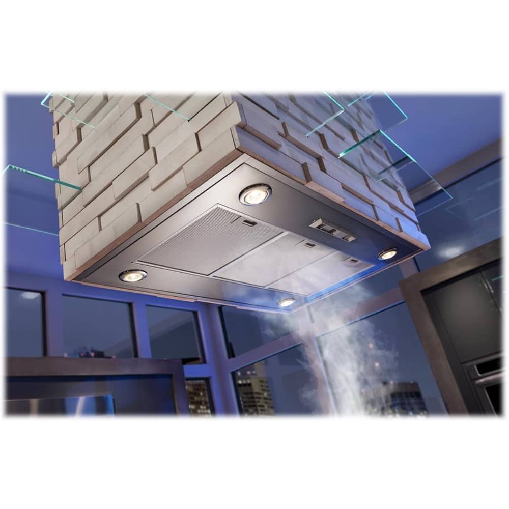 Left. Whirlpool - 36" Externally Vented Range Hood - Stainless steel.